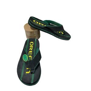 Oregon Ducks Flip Flops Sandals Men’s Size 10.5 Green Casual Thong NCAA College